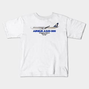 Airbus A340-500 - Singapore Airlines "Old Colours" Kids T-Shirt